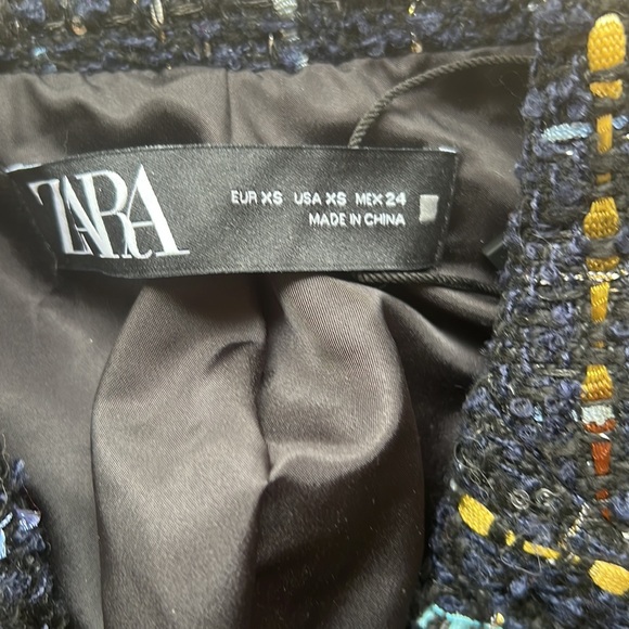 ZARA textured double breasted blazer size XS - Picture 7 of 11